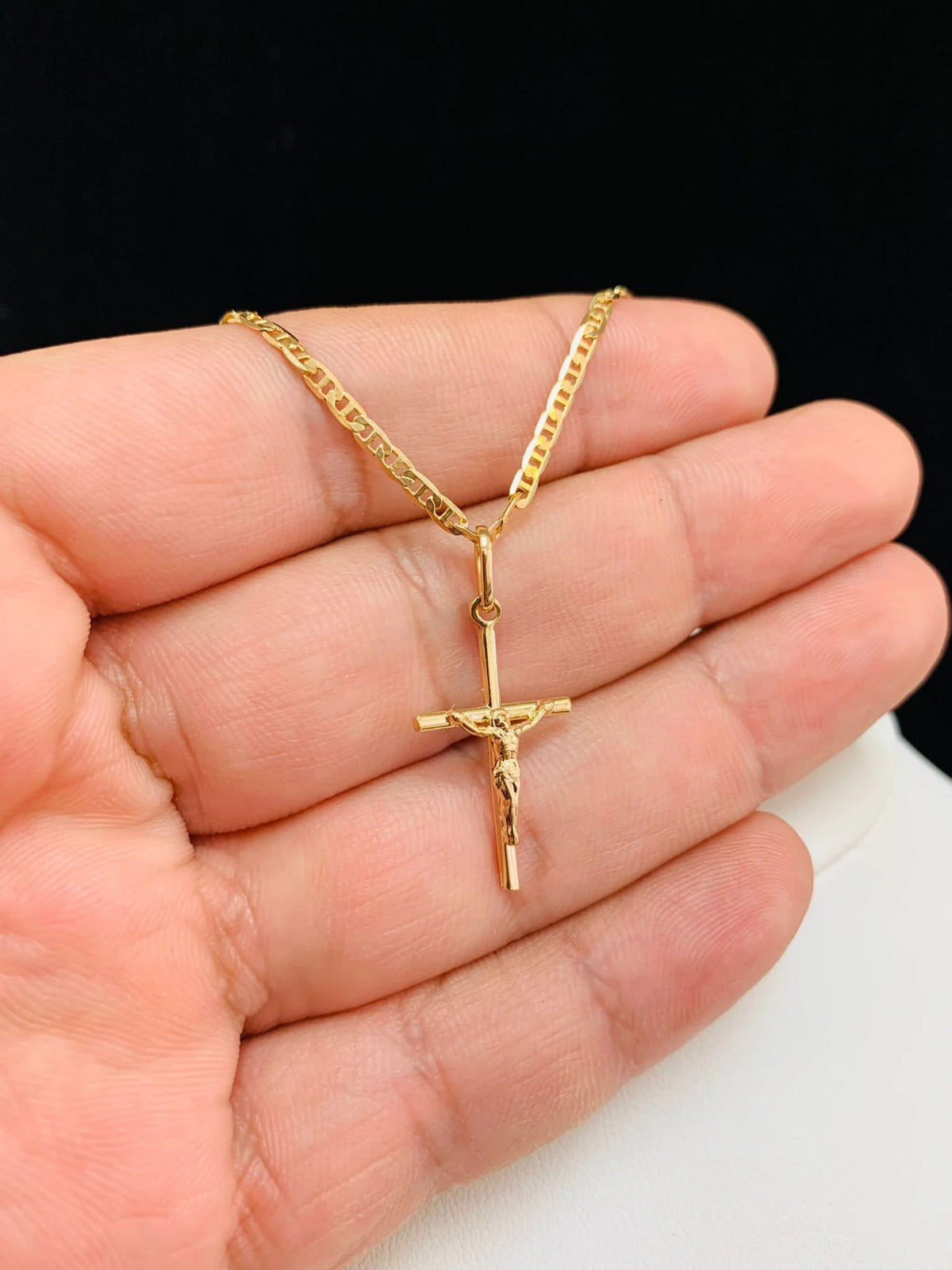 14k Yellow Gold Polished Little Boy (7mm) Necklace - The Black Bow Jewelry  Company
